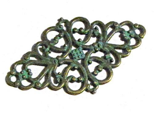 Zwischenteil Verbinder Ornament, 41x24mm, bronze patina